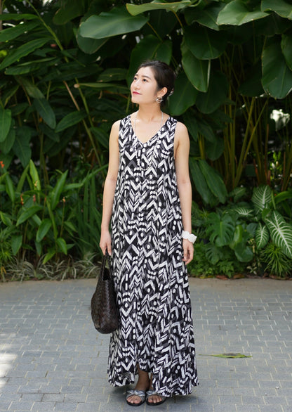 Anita V-neck Dress - Black Boho