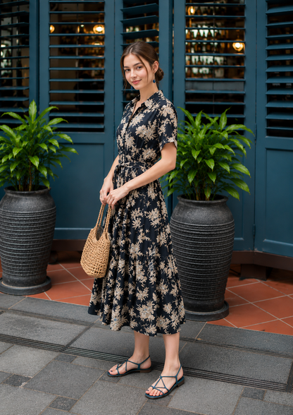 Whitney Shirt Dress - Midnight Black