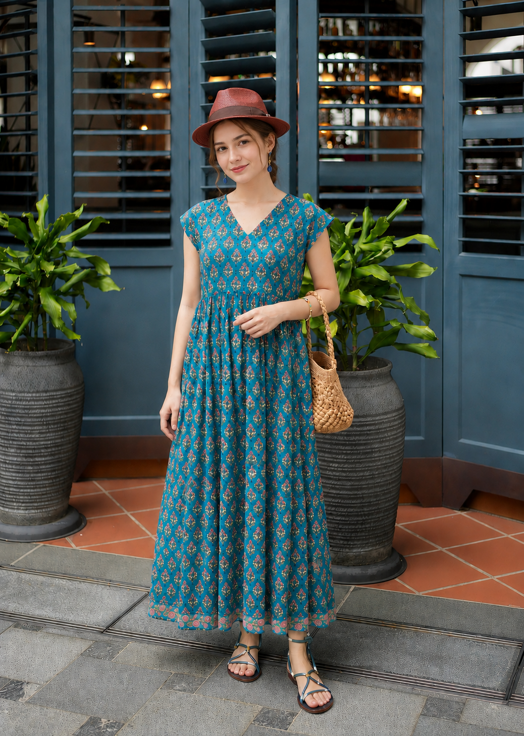 Freya Dress I Turquoise